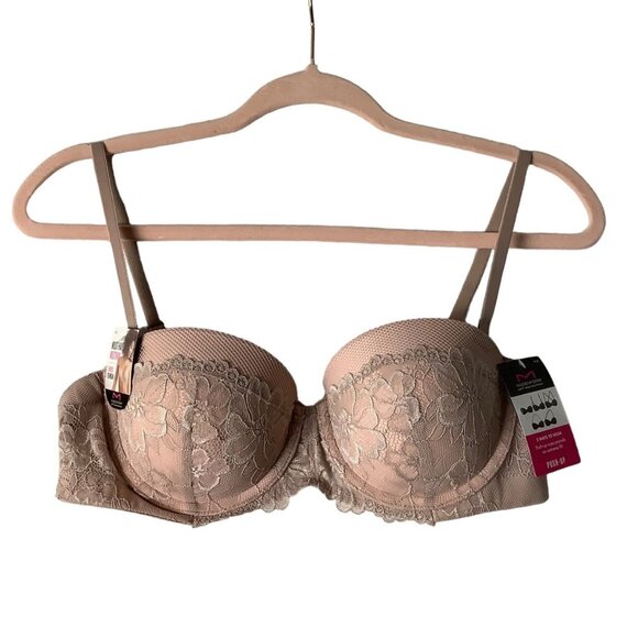 Maidenform Multiway Push-Up Balconette Bra Women Floral Detail Adjustable Straps - Picture 1 of 9